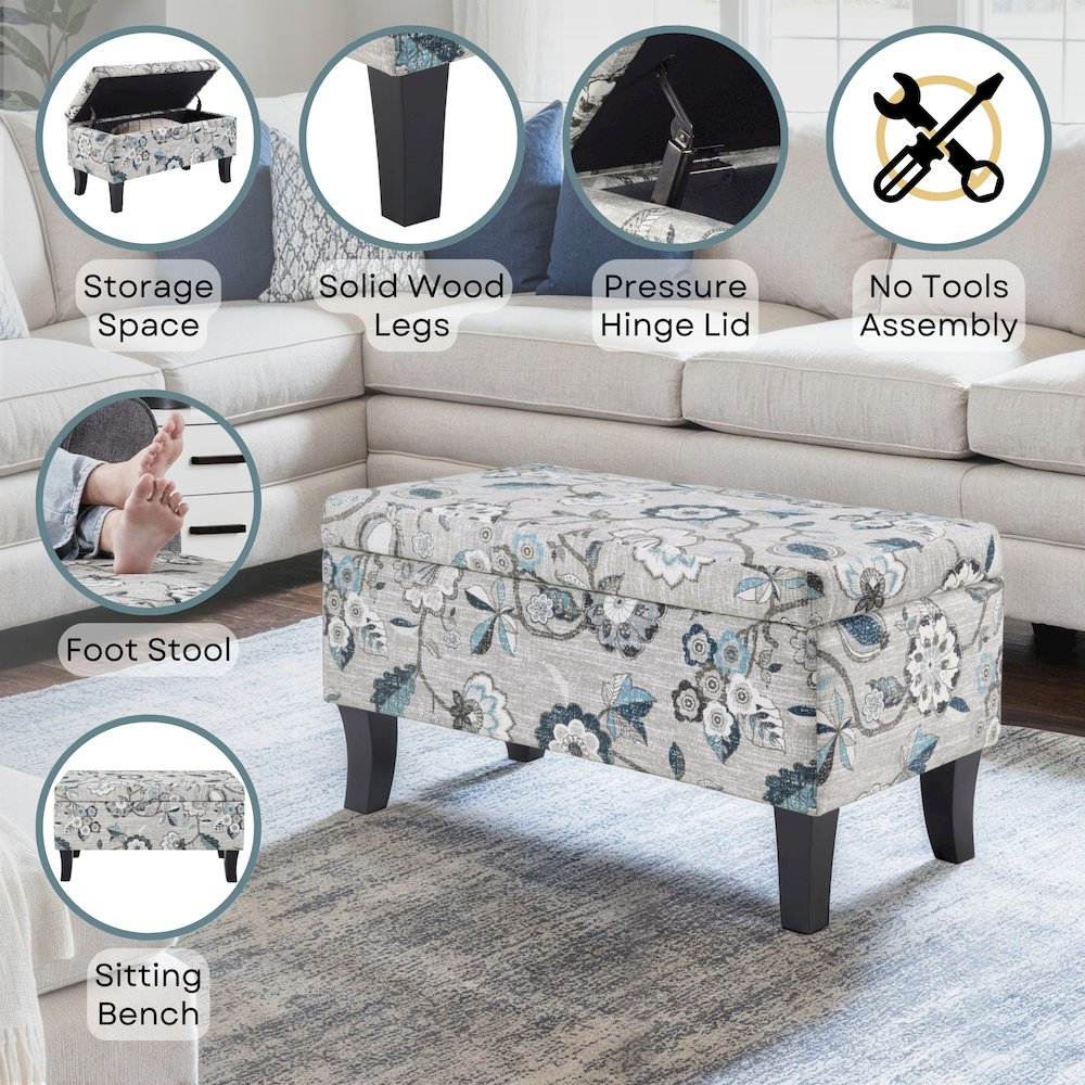 Designs4Comfort Winslow Storage Ottoman Bench. Picture 4