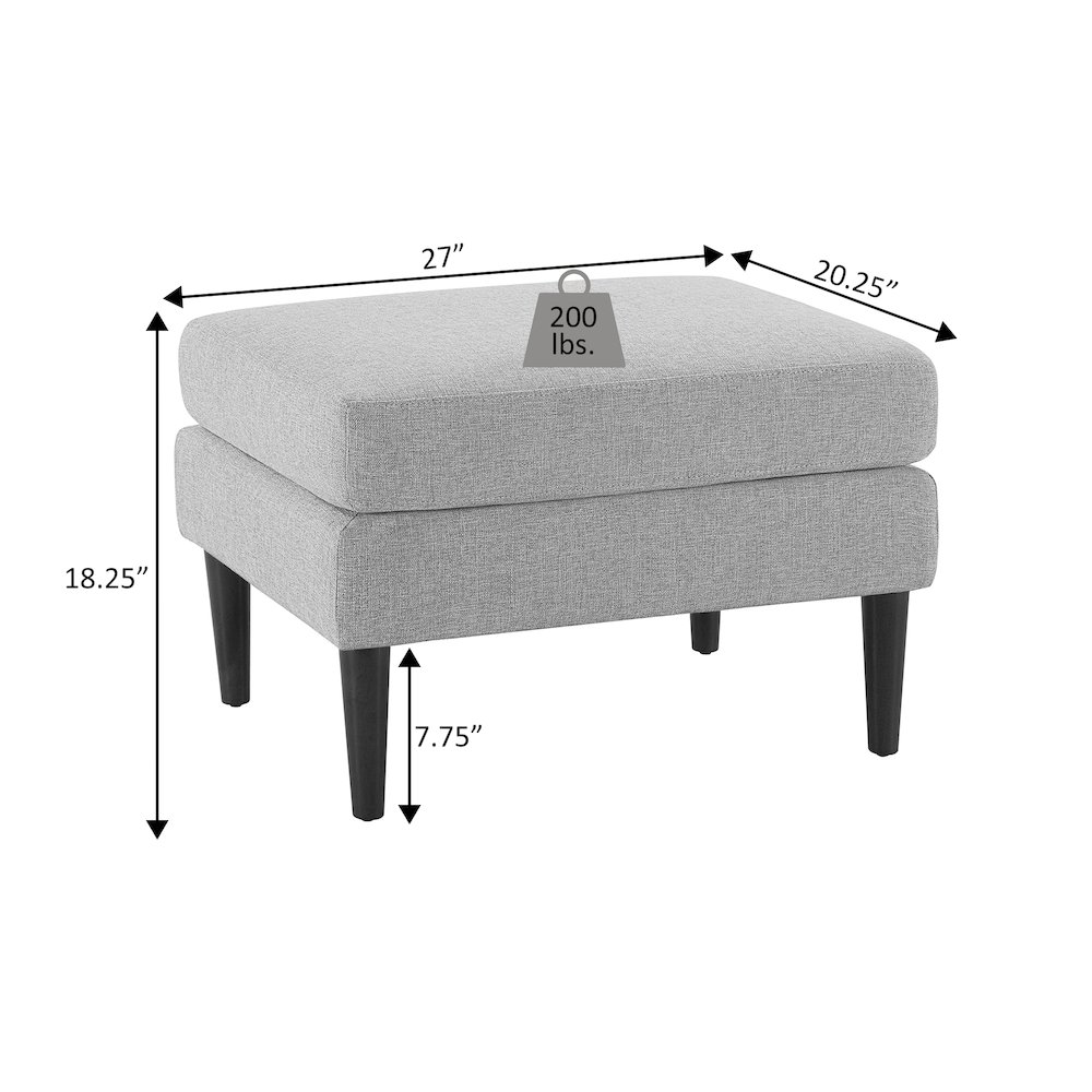 Designs4Comfort Marlow Mid Century Ottoman. Picture 5