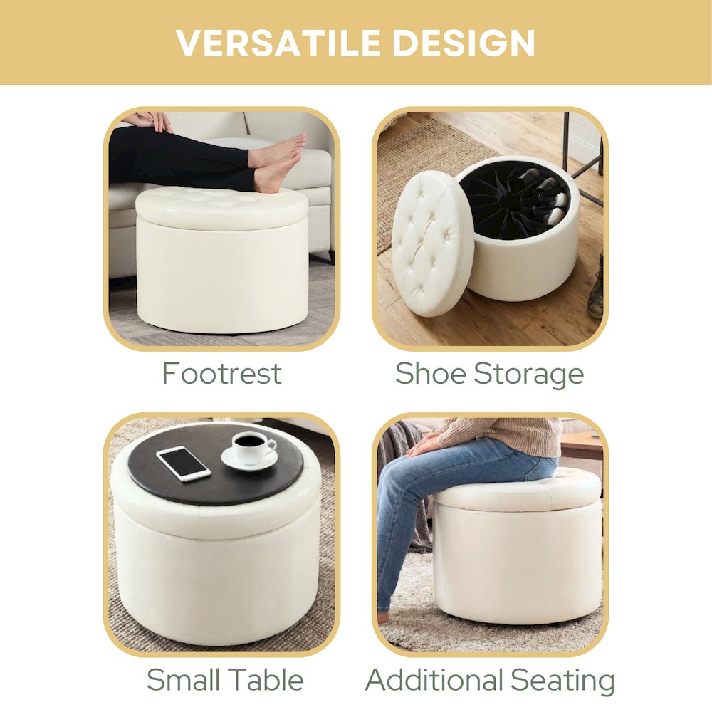 Designs4Comfort Round Shoe Ottoman. Picture 5