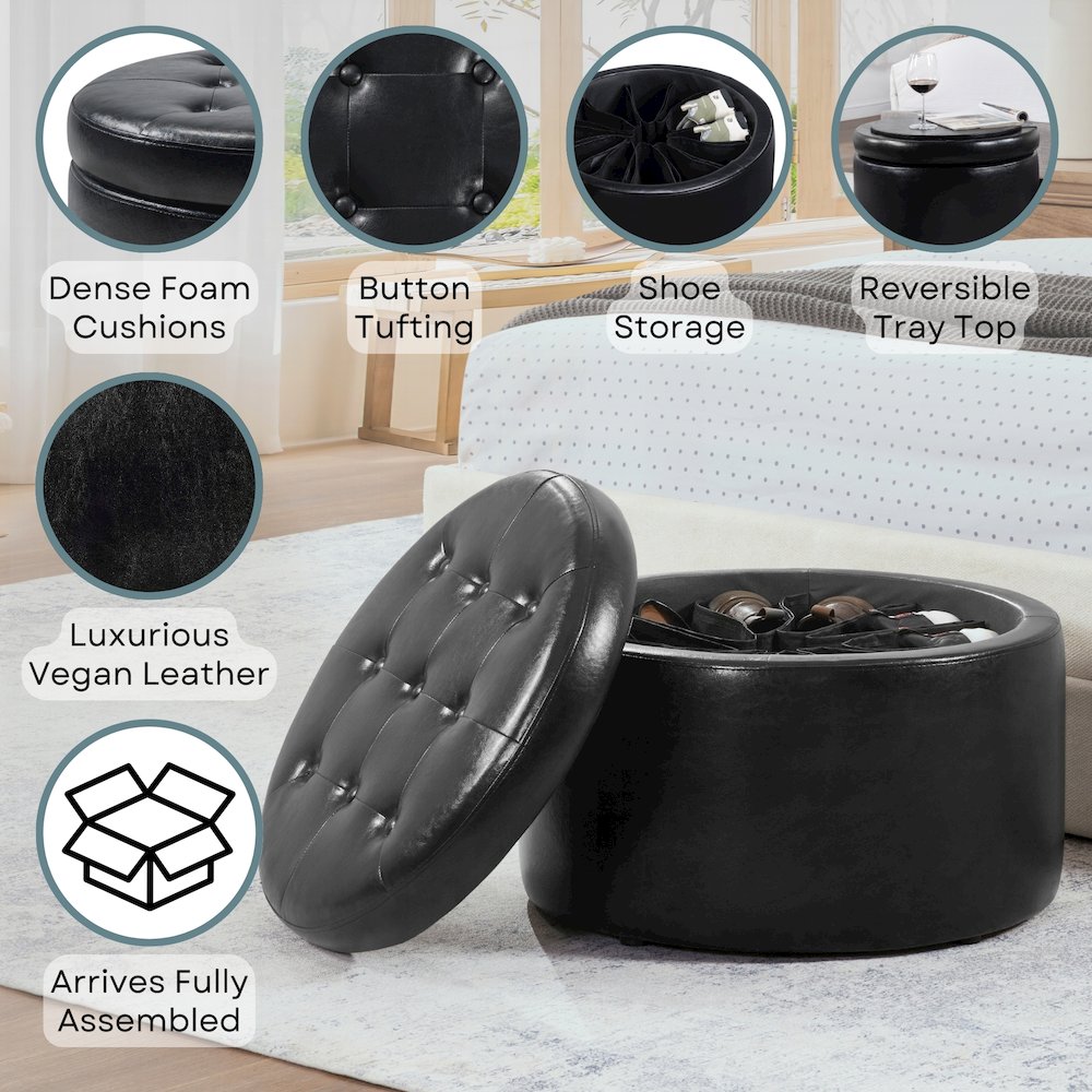 Designs4Comfort Round Shoe Ottoman. Picture 4