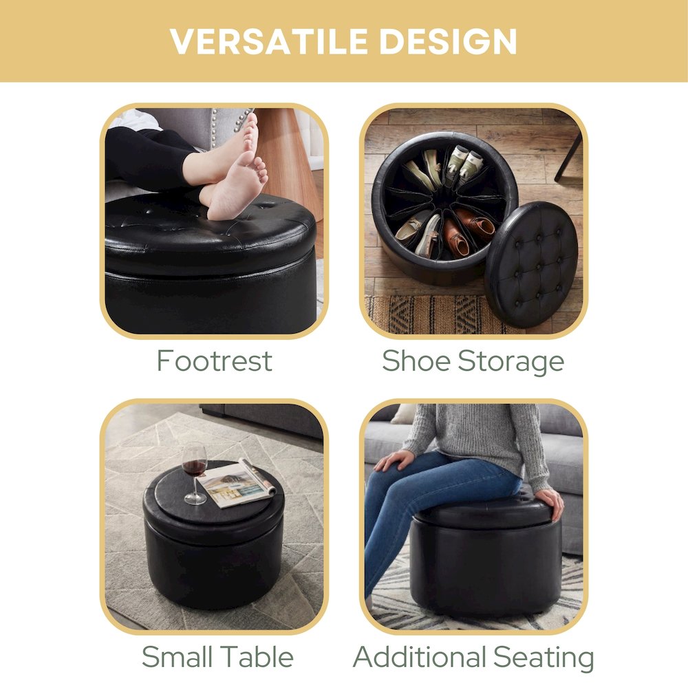 Designs4Comfort Round Shoe Ottoman. Picture 5