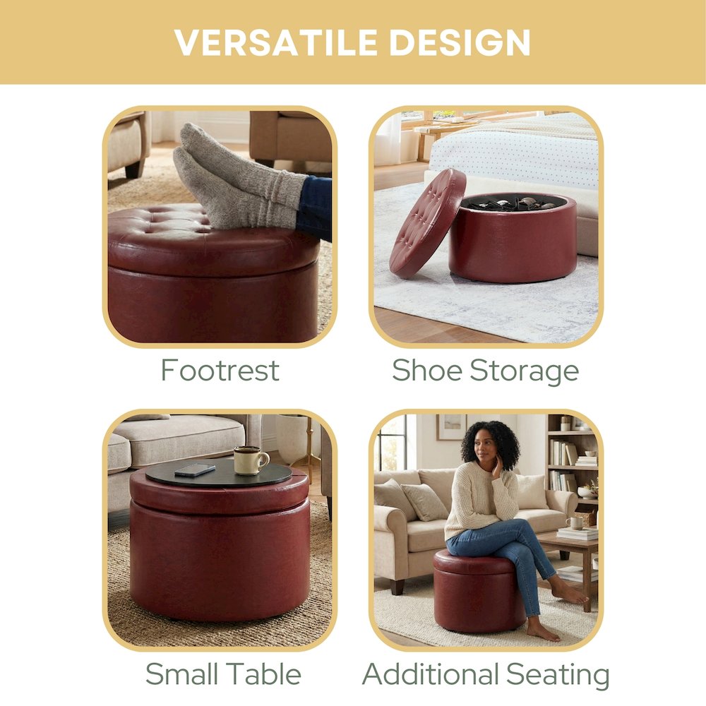 Designs4Comfort Round Shoe Ottoman. Picture 5