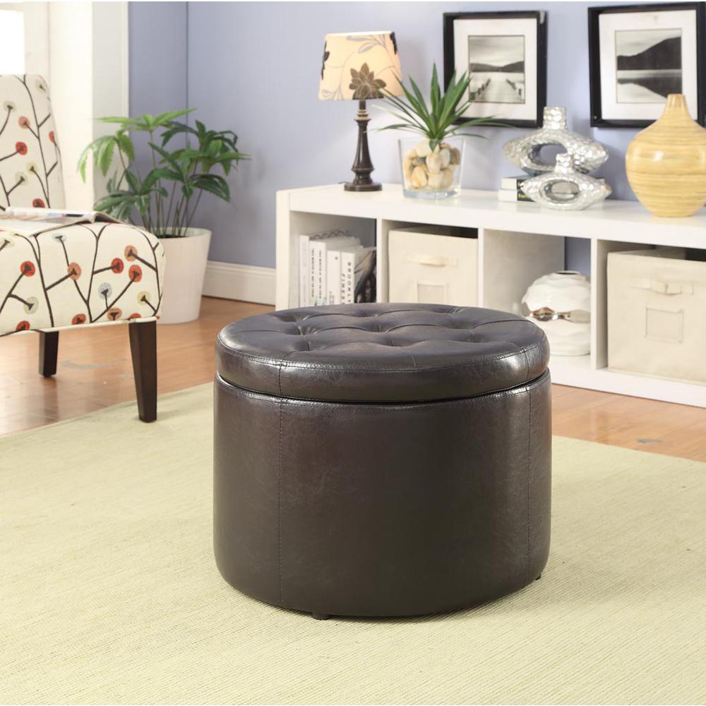 Designs4Comfort Round Shoe Ottoman. Picture 1