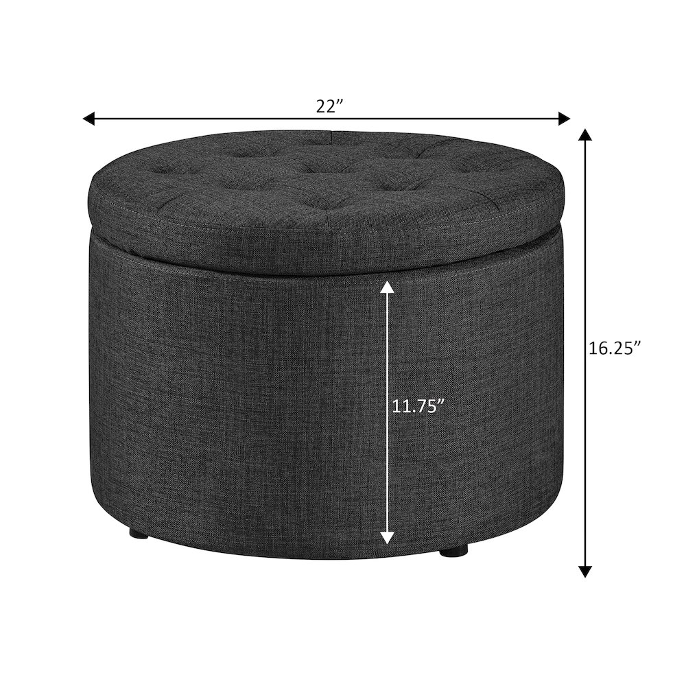 Designs4Comfort Round Shoe Storage Ottoman. Picture 4