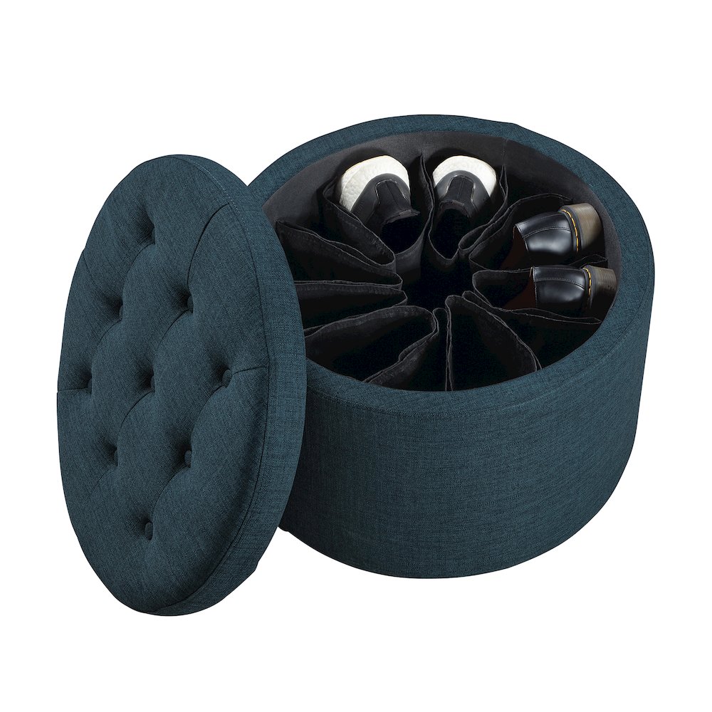 Designs4Comfort Round Shoe Storage Ottoman. Picture 2