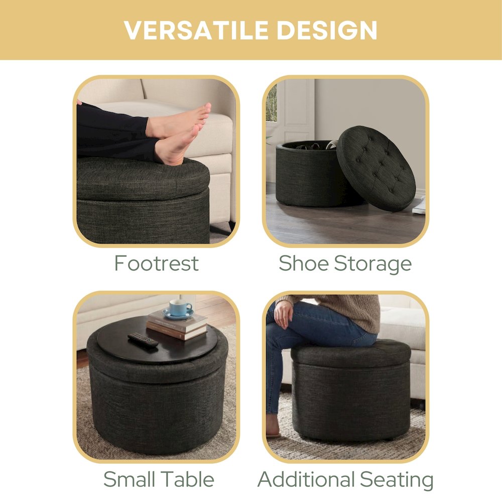 Designs4Comfort Round Shoe Ottoman. Picture 5