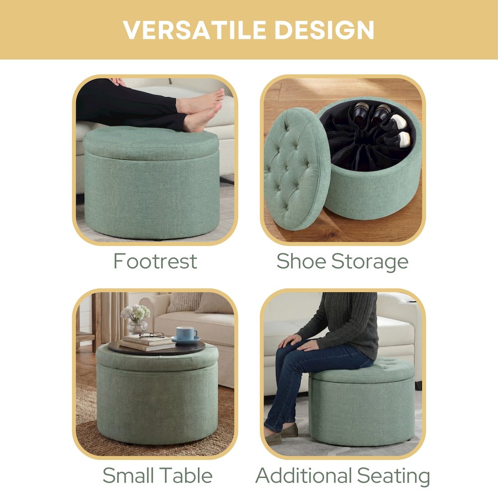 Designs4Comfort Round Shoe Ottoman. Picture 5
