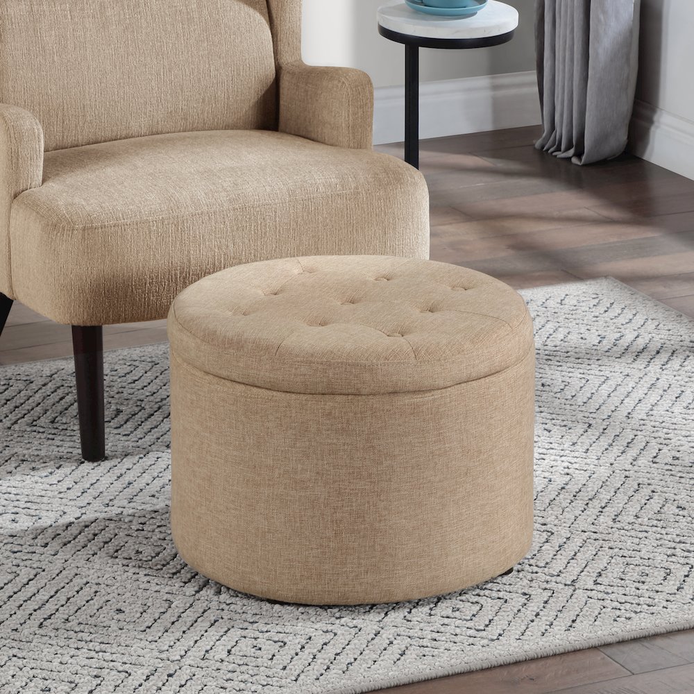 Designs4Comfort Round Shoe Ottoman. Picture 2