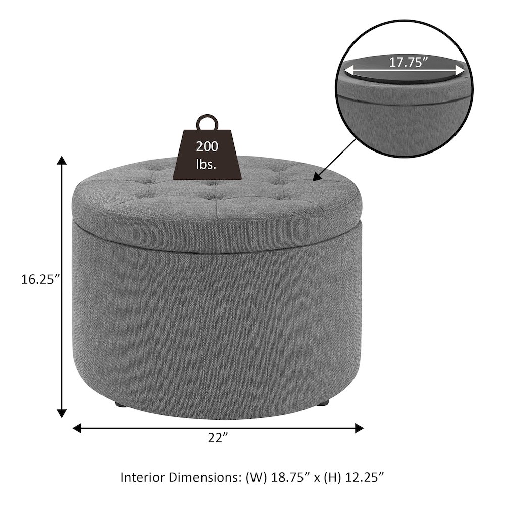 Designs4Comfort Round Shoe Ottoman. Picture 6