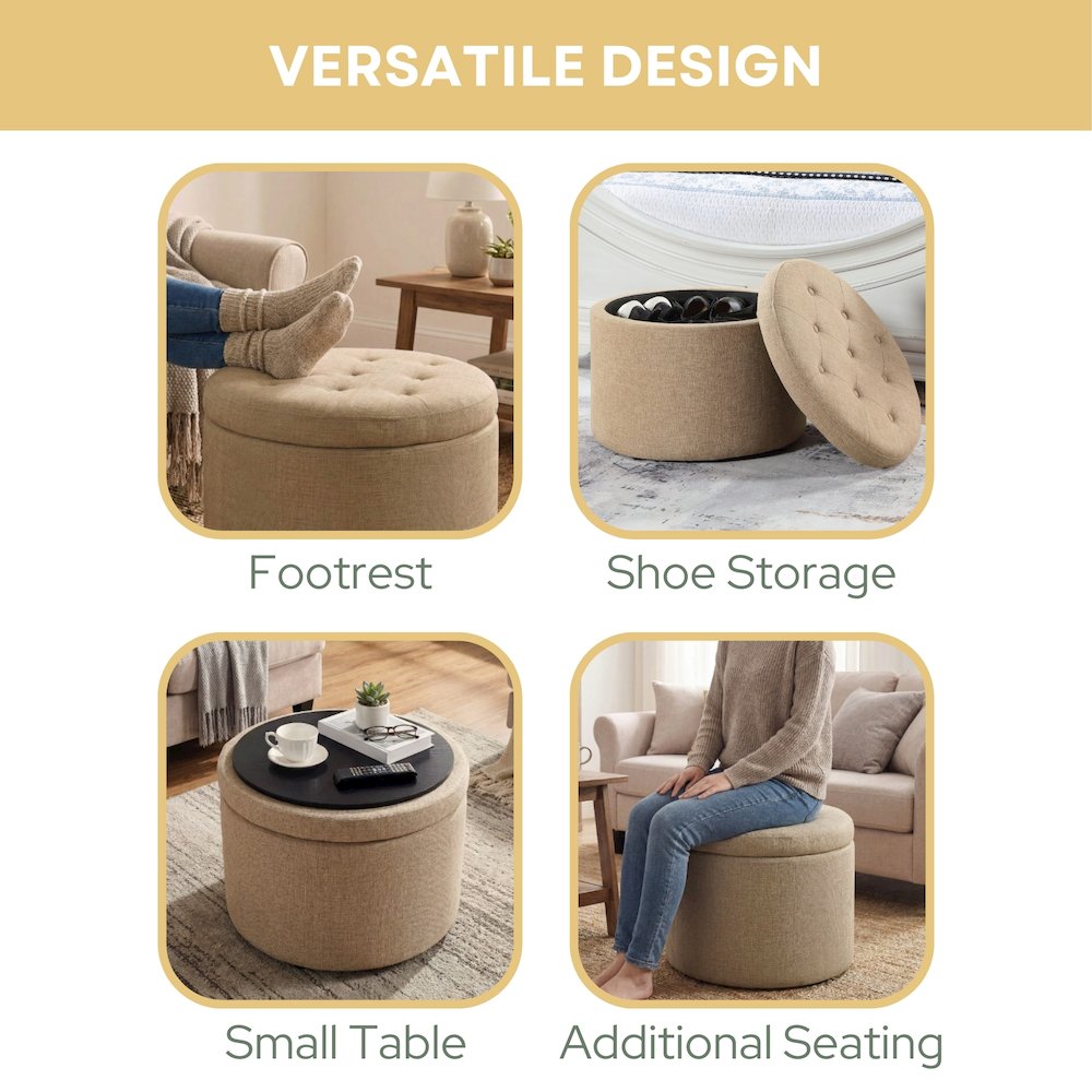 Designs4Comfort Round Shoe Ottoman. Picture 5
