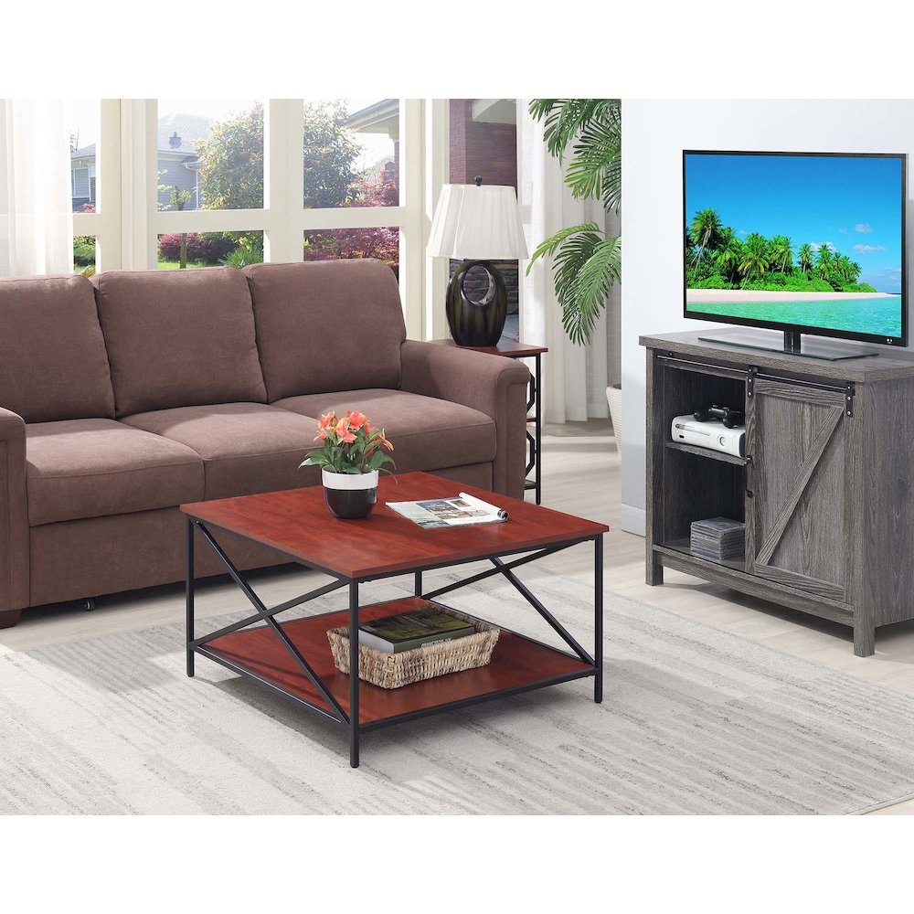 Tucson Metal Square Coffee Table with Shelf. Picture 2