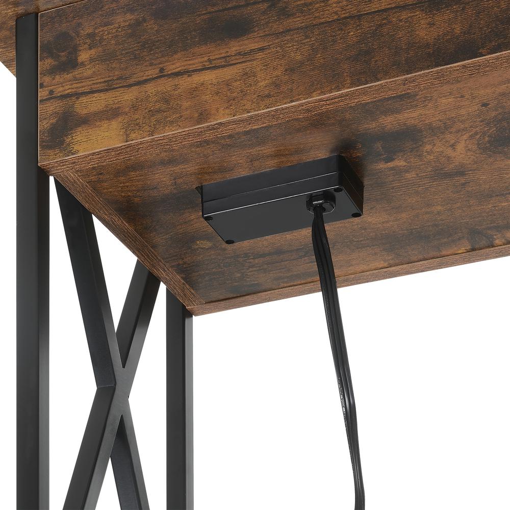 Tucson Flip Top End Table with Charging Station and Shelf. Picture 5