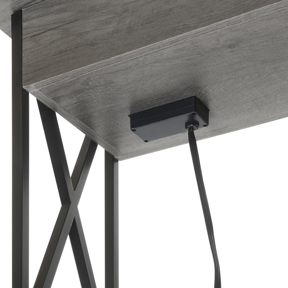 Tucson Flip Top End Table with Charging Station and Shelf. Picture 6