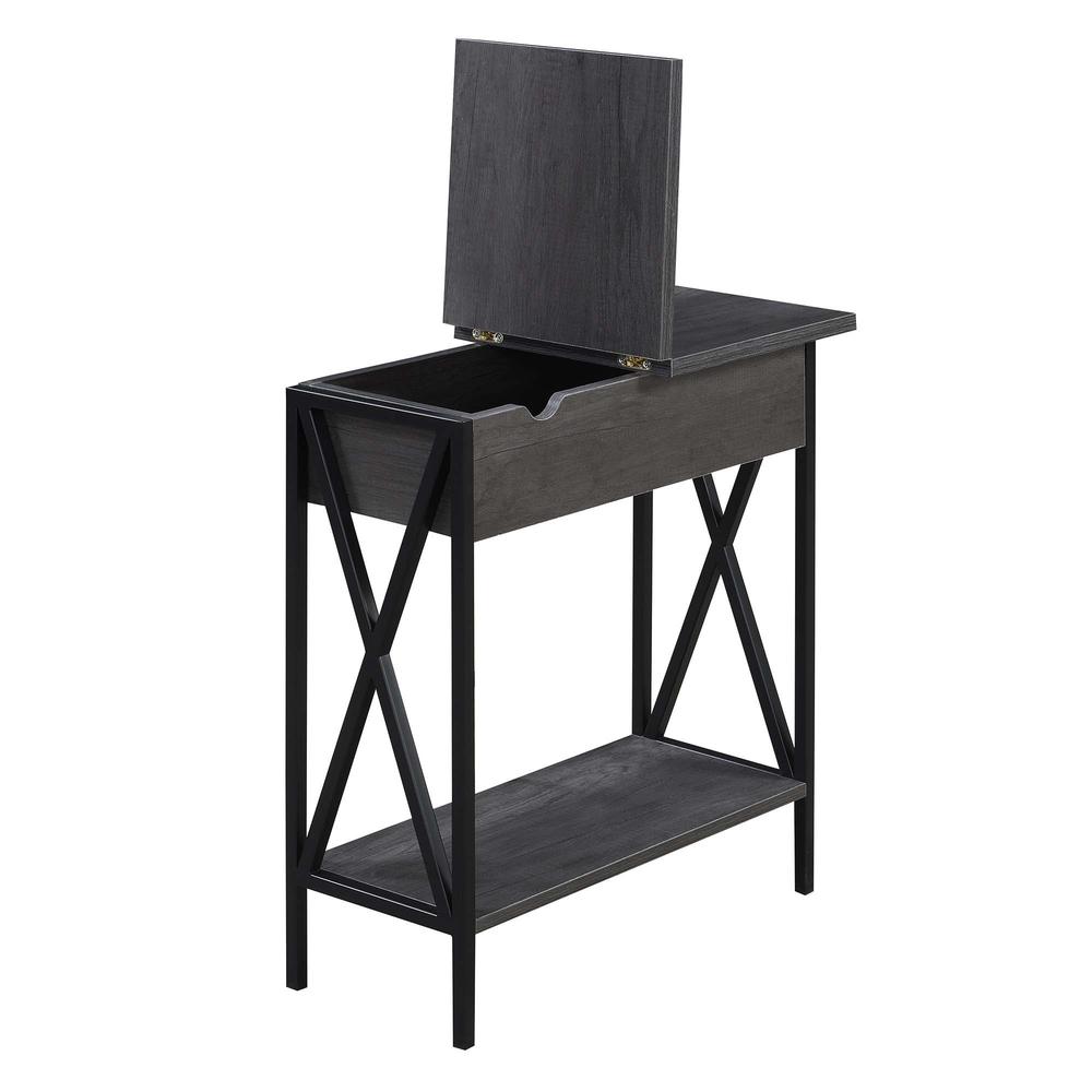 Tucson Flip Top End Table with Charging Station and Shelf. Picture 3