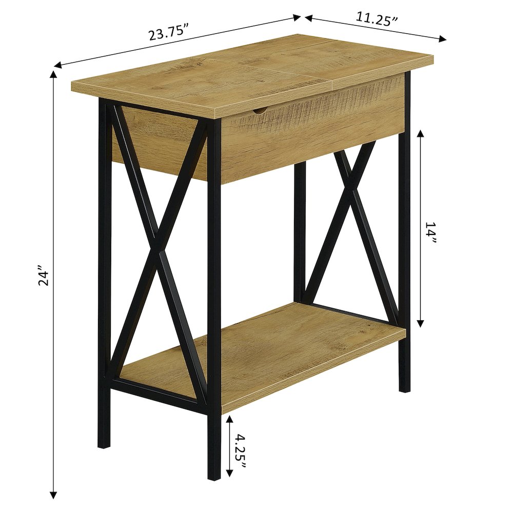 Tucson Flip Top End Table with Charging Station. Picture 7