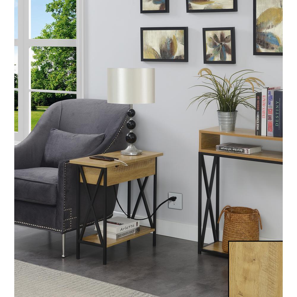 Tucson Flip Top End Table with Charging Station. Picture 4