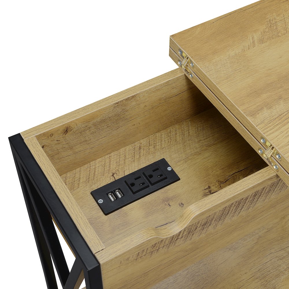 Tucson Flip Top End Table with Charging Station. Picture 5