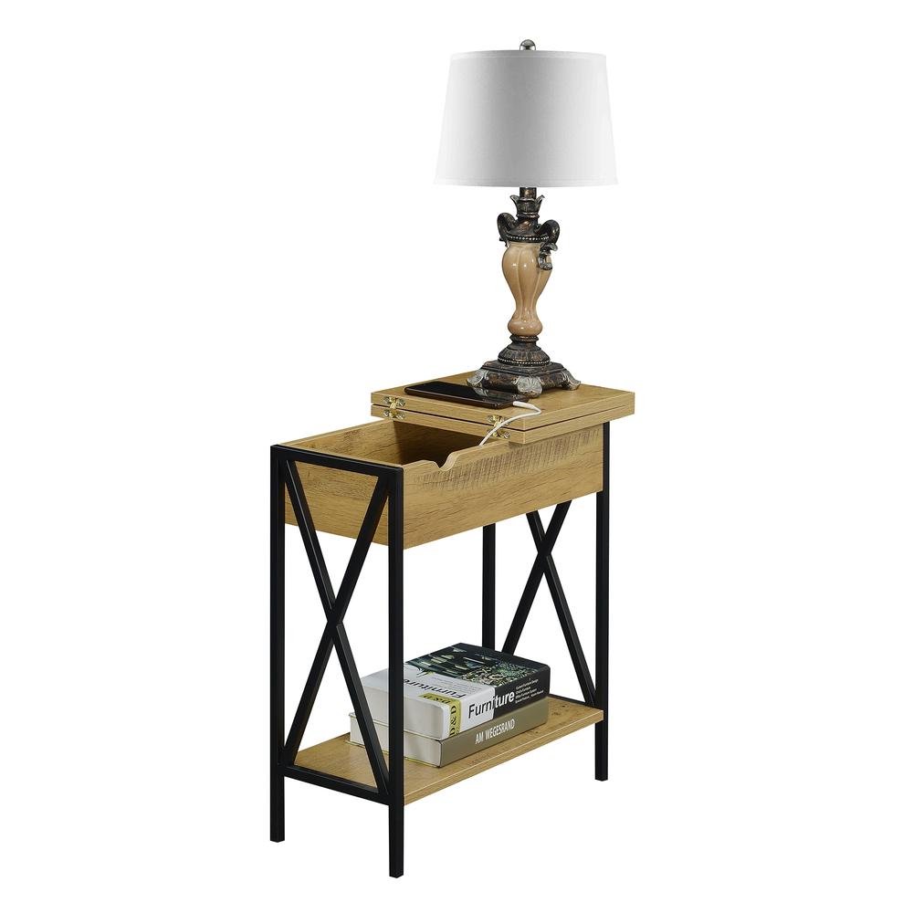 Tucson Flip Top End Table with Charging Station. Picture 2