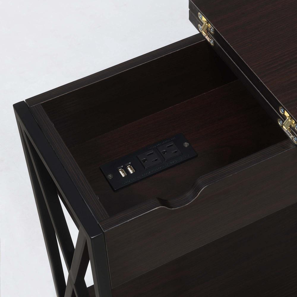 Tucson Flip Top End Table with Charging Station. Picture 4
