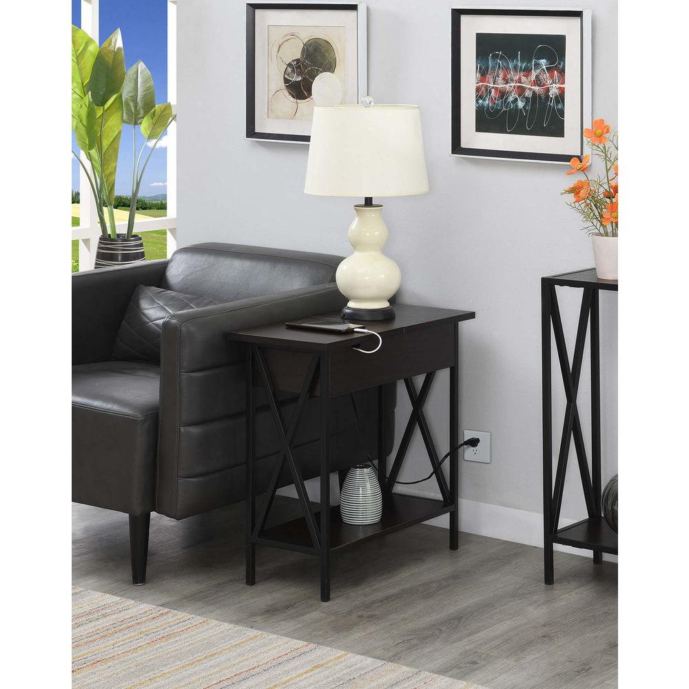 Tucson Flip Top End Table with Charging Station. Picture 5