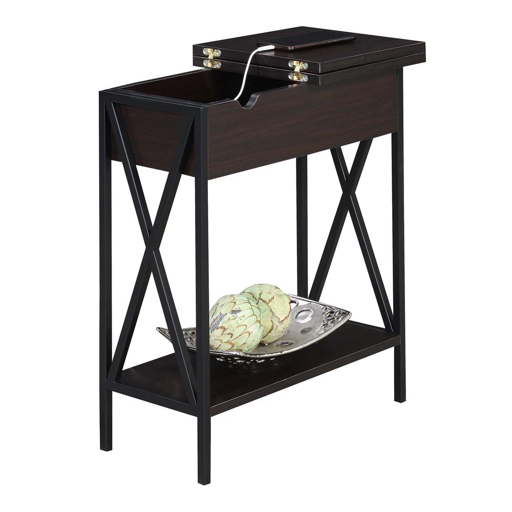 Tucson Flip Top End Table with Charging Station. Picture 1