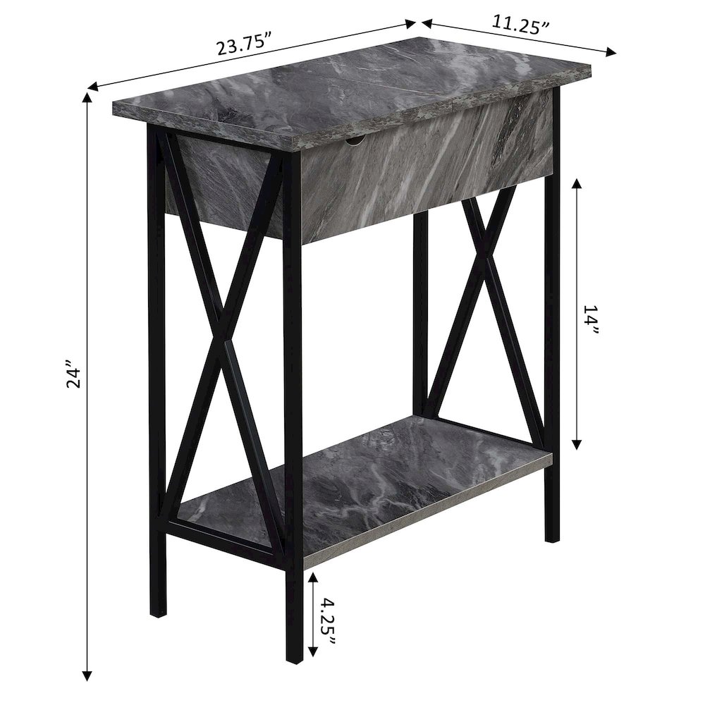 Tucson Flip Top End Table with Charging Station. Picture 7