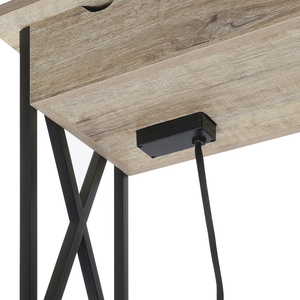 Tucson Flip Top End Table with Charging Station and Shelf. Picture 6