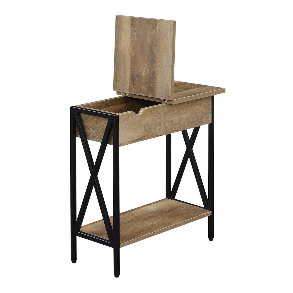 Tucson Flip Top End Table with Charging Station and Shelf. Picture 9