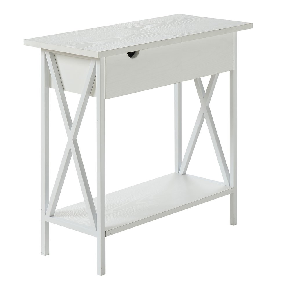 Tucson Flip Top End Table with Charging Station and Shelf. Picture 1