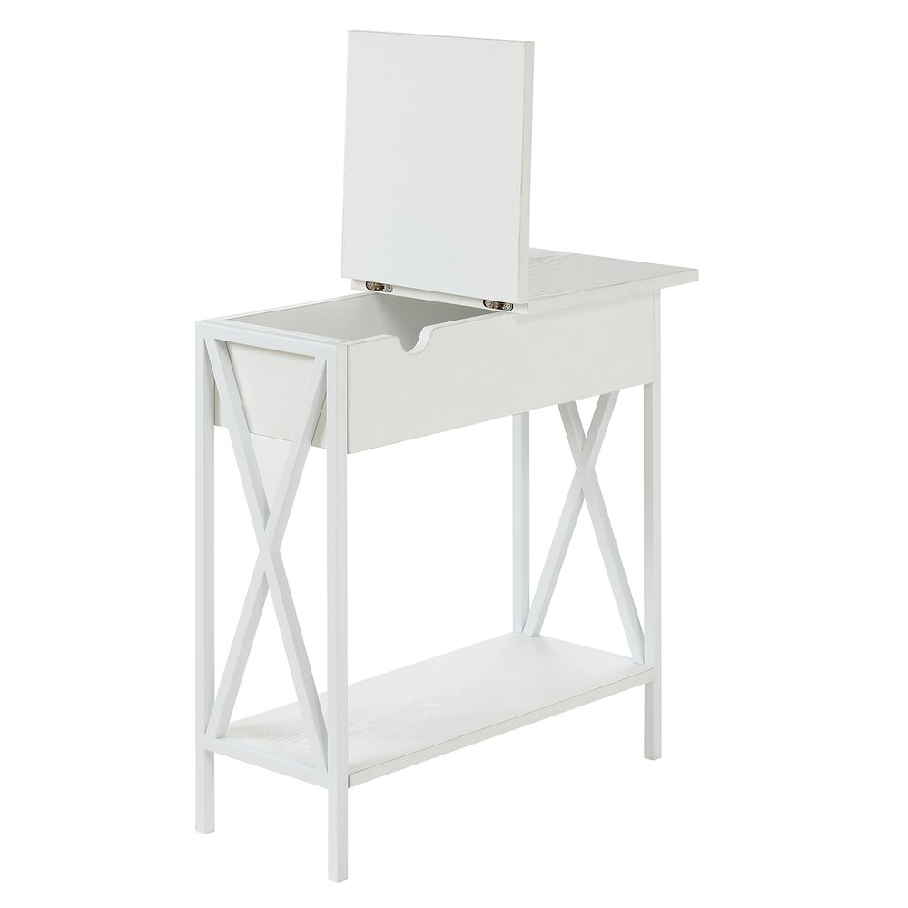 Tucson Flip Top End Table with Charging Station and Shelf. Picture 4