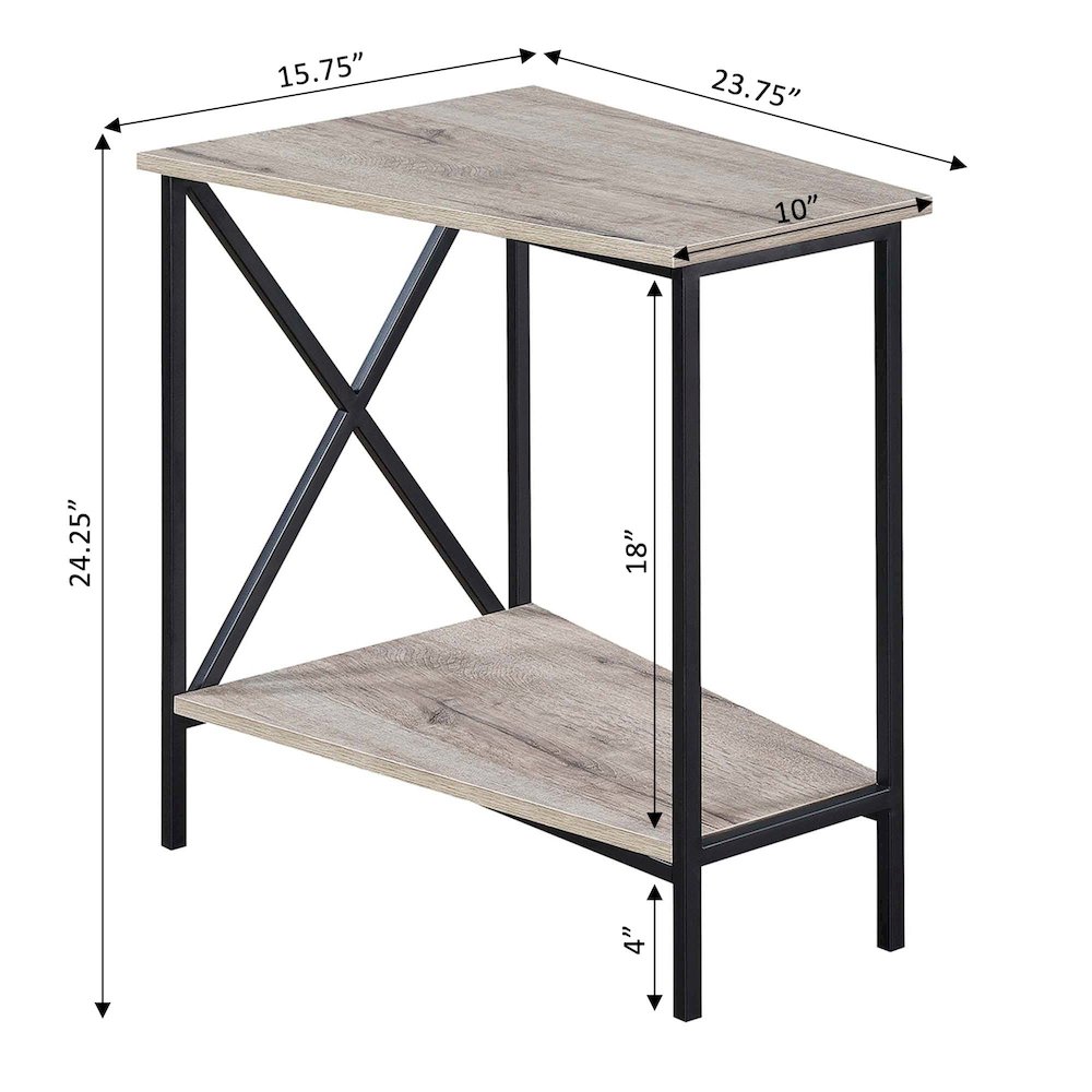Tucson Wedge End Table with Shelf. Picture 4