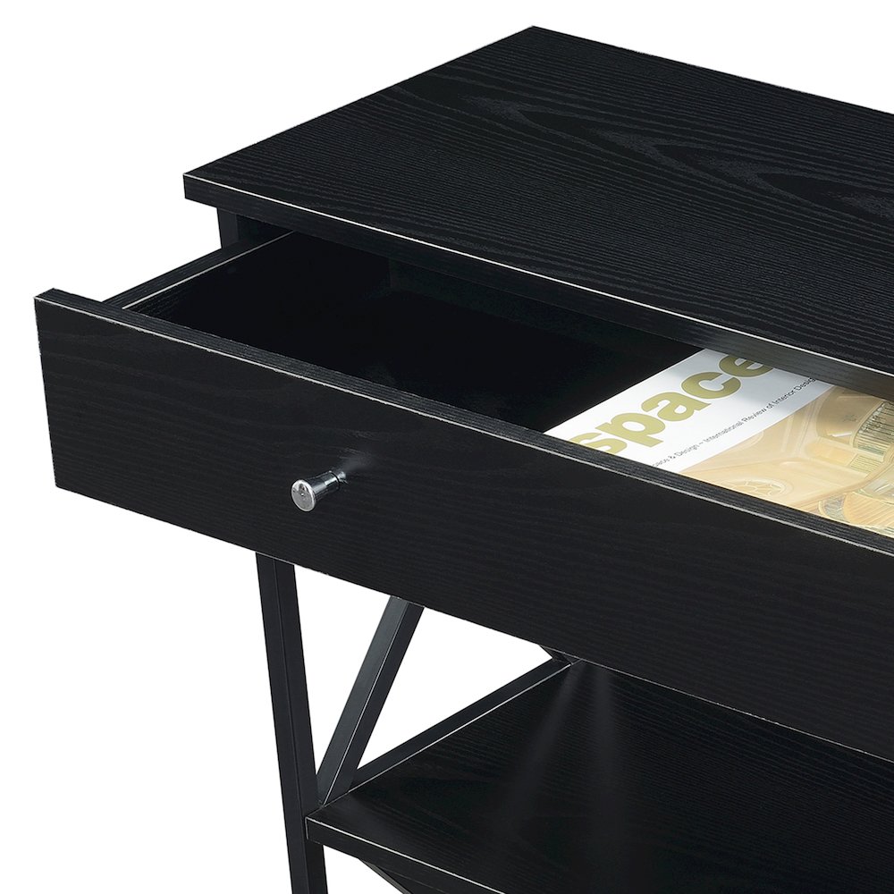 Tucson 1 Drawer Console Table, Black/Black. Picture 5