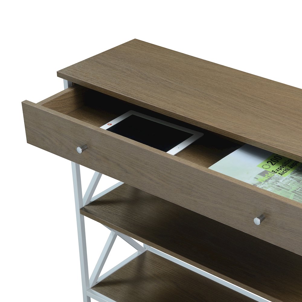 Tucson 1 Drawer Console Table, Driftwood/White. Picture 5