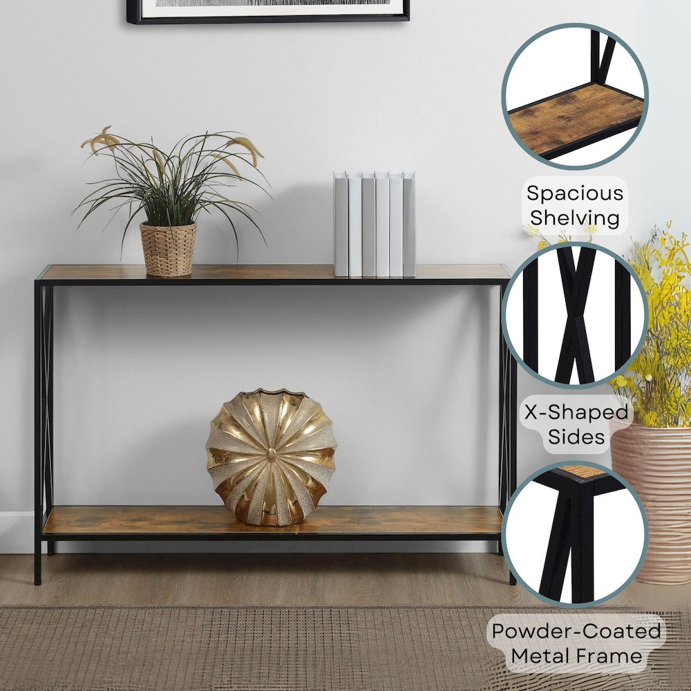Tucson Console Table with Shelf. Picture 4