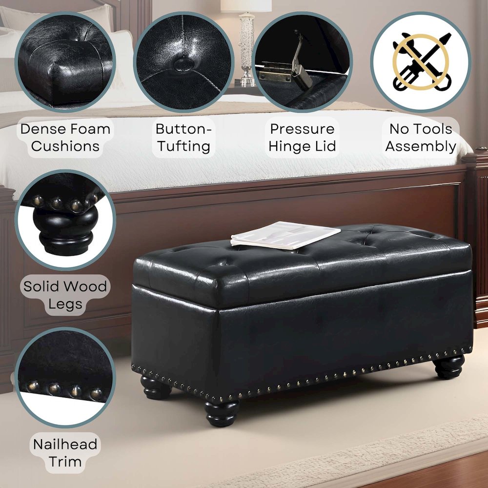 Designs4Comfort 7th Avenue Storage Ottoman Bench. Picture 4
