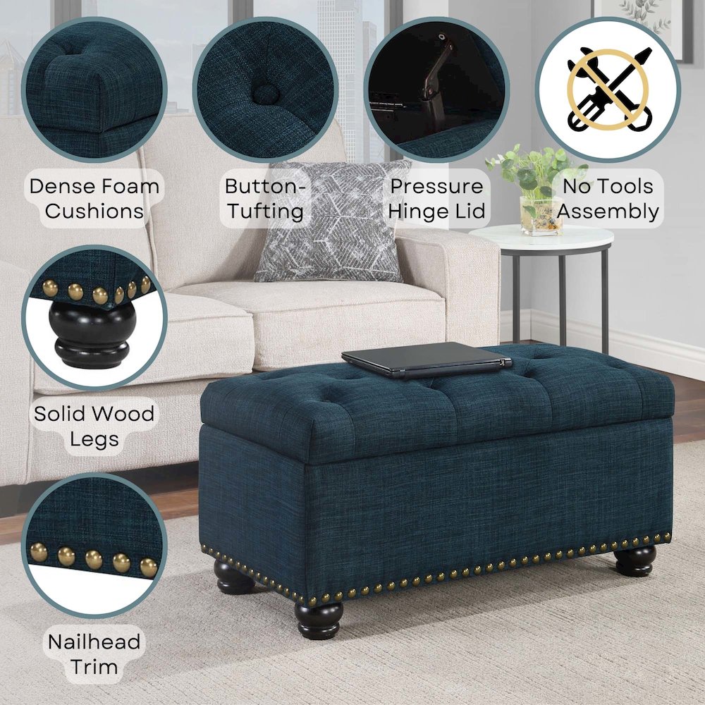 Designs4Comfort 7th Avenue Storage Ottoman Bench. Picture 4