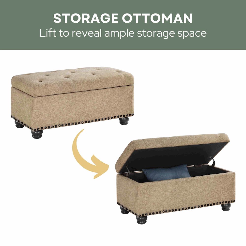 Designs4Comfort 7th Avenue Storage Ottoman Bench. Picture 6