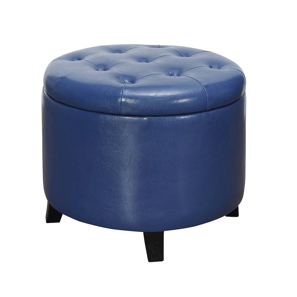 Designs4Comfort Round Storage Ottoman. Picture 1