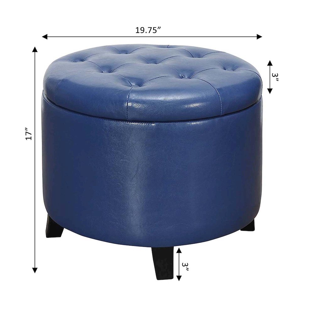 Designs4Comfort Round Storage Ottoman. Picture 6