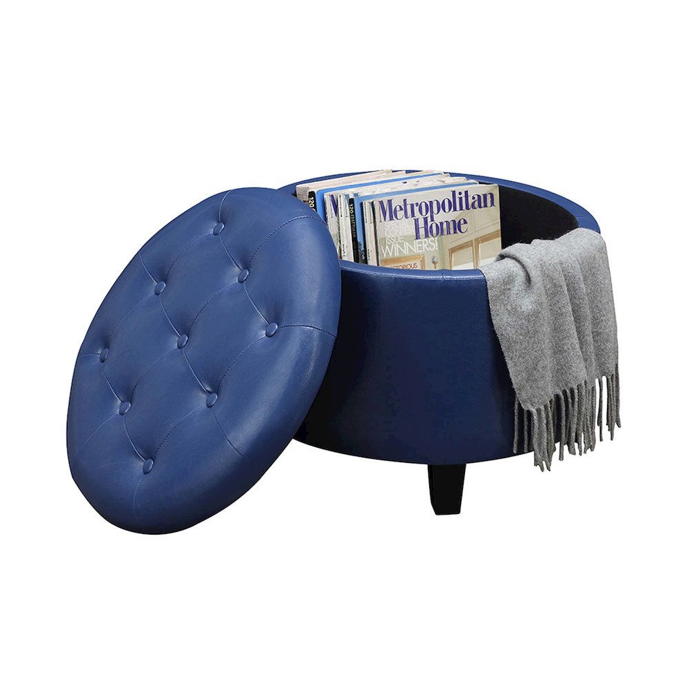 Designs4Comfort Round Storage Ottoman. Picture 3