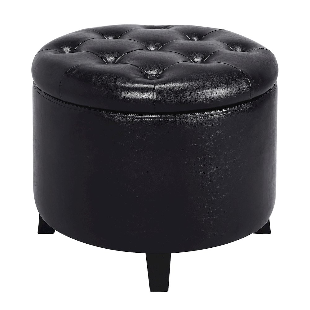 Designs4Comfort Round Storage Ottoman. Picture 1
