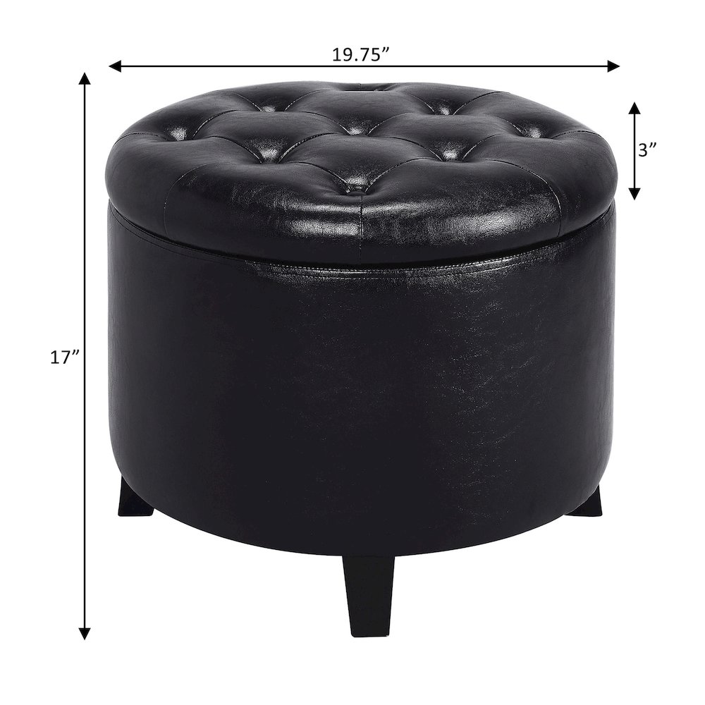Designs4Comfort Round Storage Ottoman. Picture 4