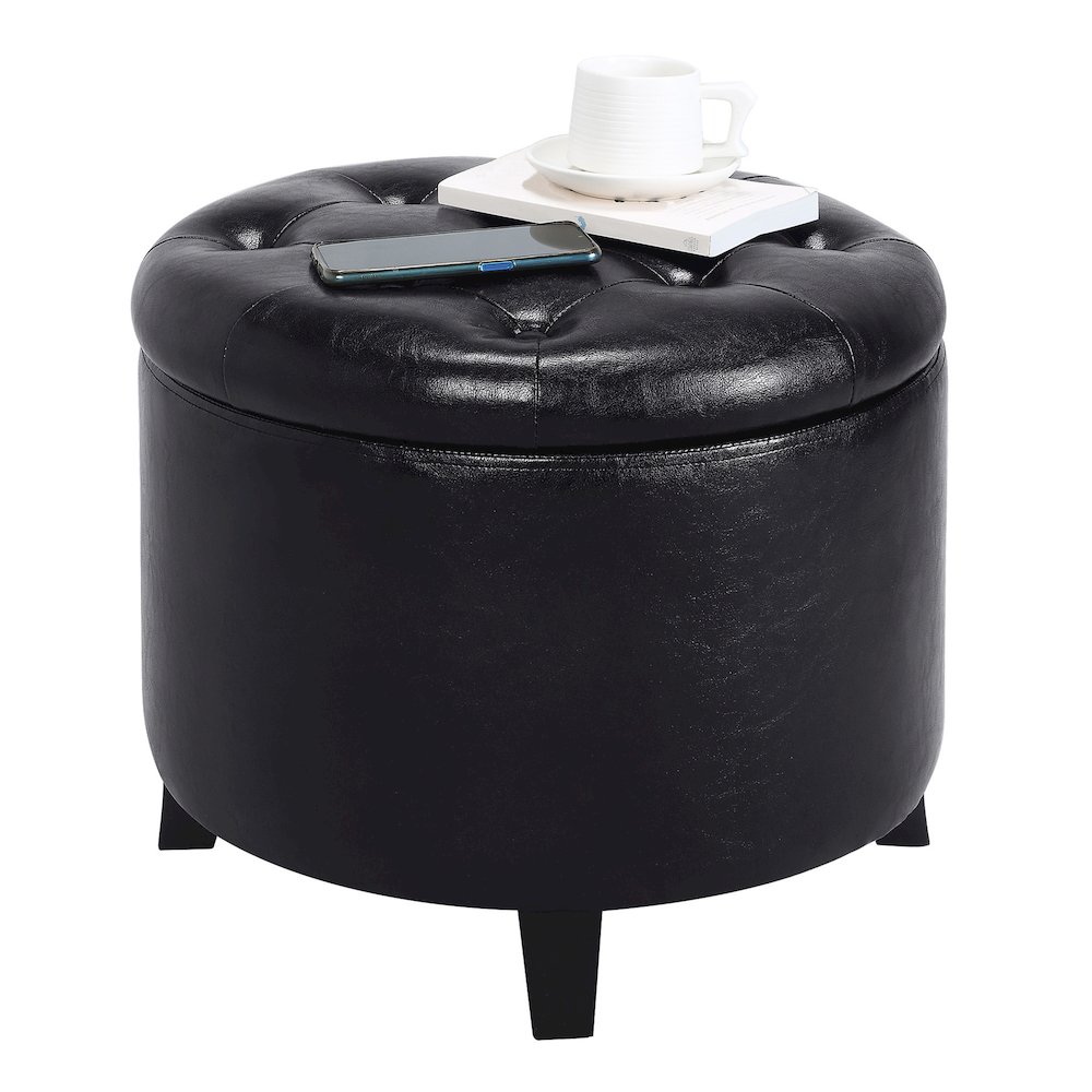Designs4Comfort Round Storage Ottoman. Picture 2