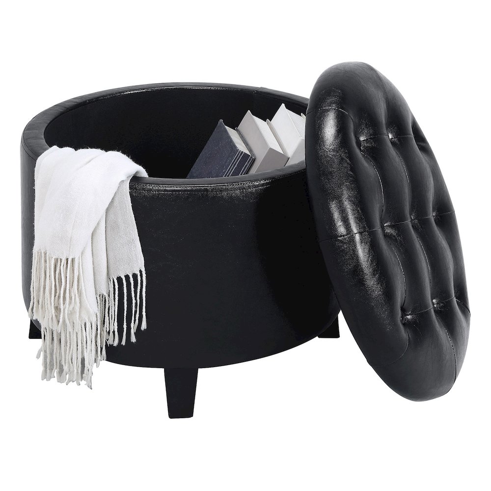 Designs4Comfort Round Storage Ottoman. Picture 3
