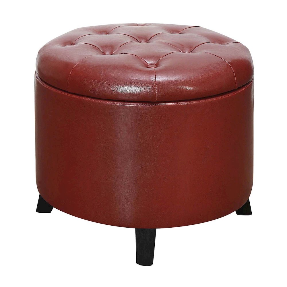 Designs4Comfort Round Storage Ottoman. Picture 1