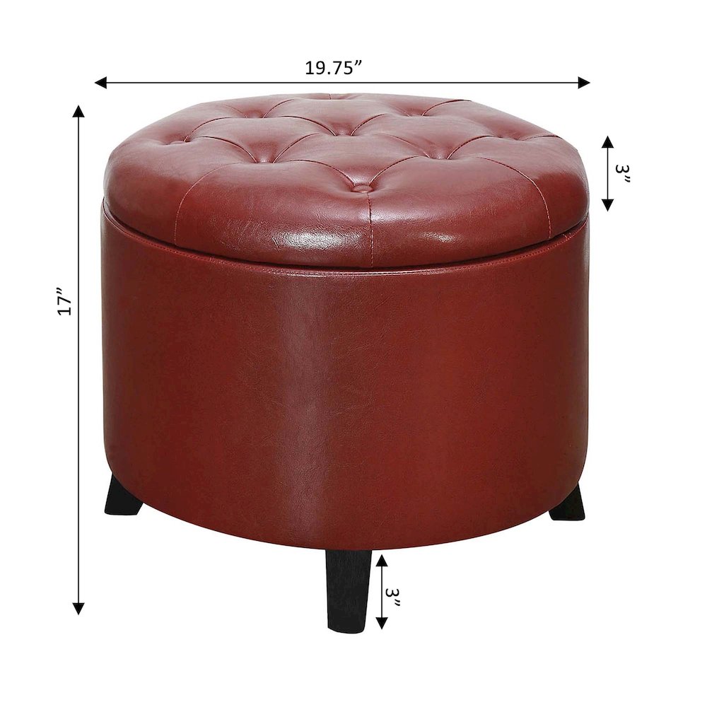 Designs4Comfort Round Storage Ottoman. Picture 7