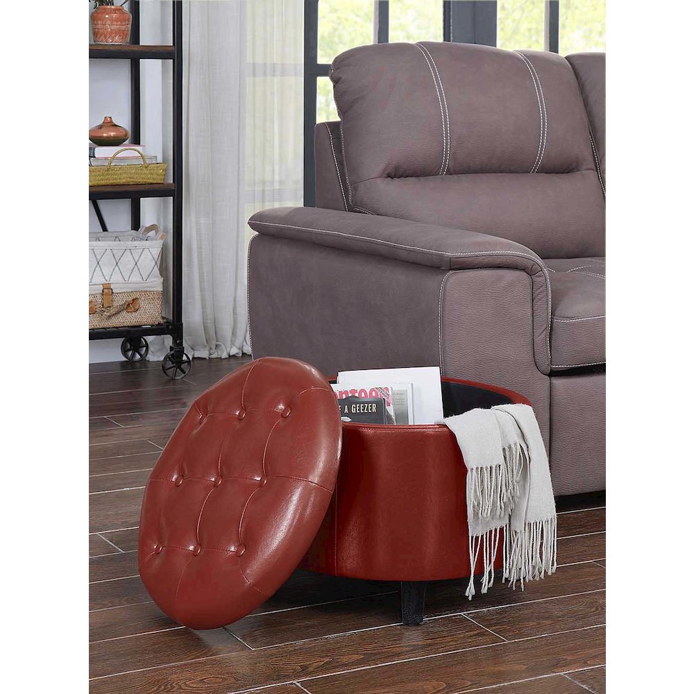 Designs4Comfort Round Storage Ottoman. Picture 2