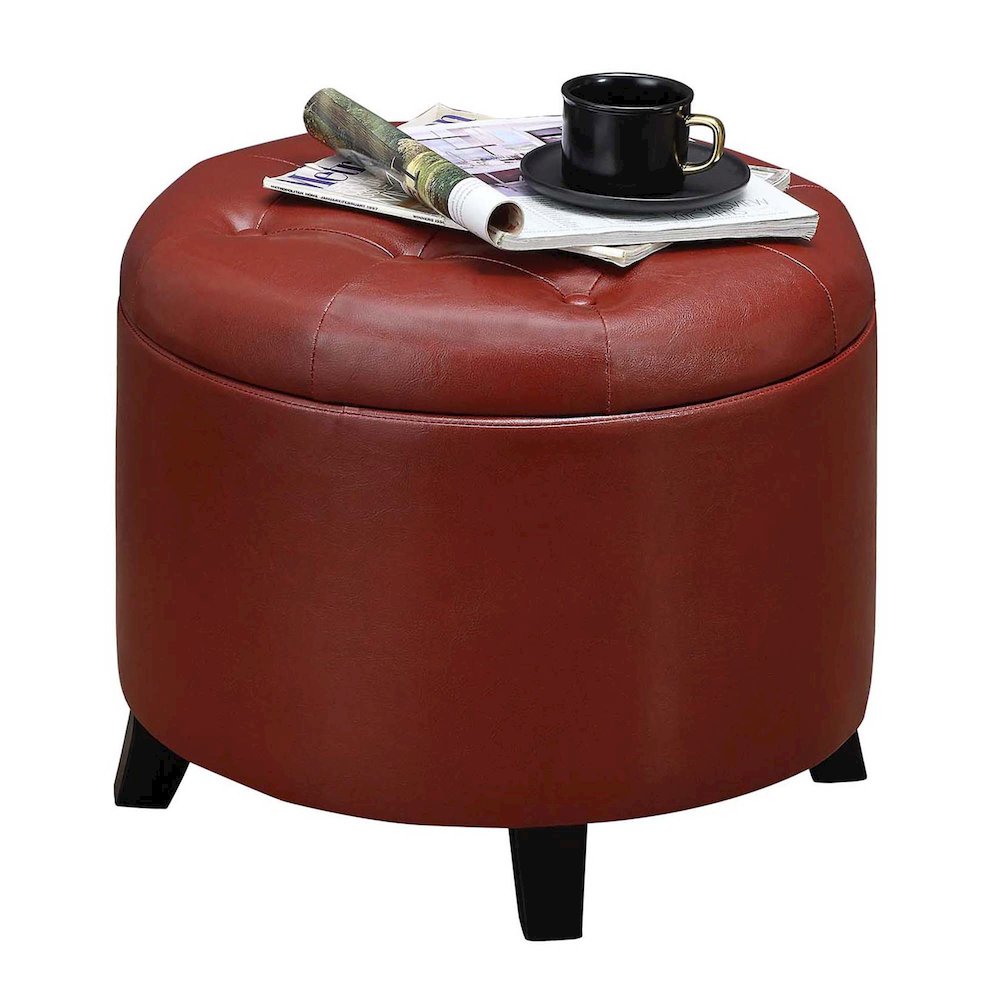 Designs4Comfort Round Storage Ottoman. Picture 3
