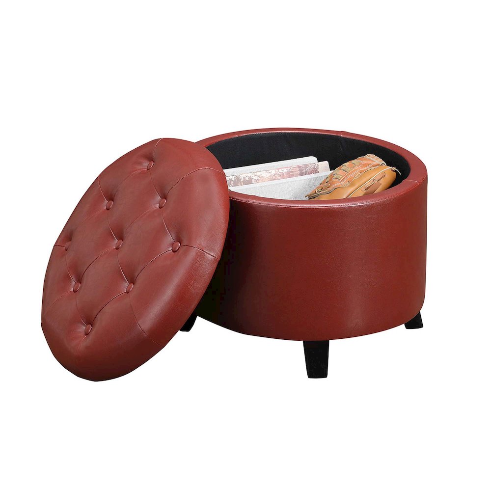 Designs4Comfort Round Storage Ottoman. Picture 4