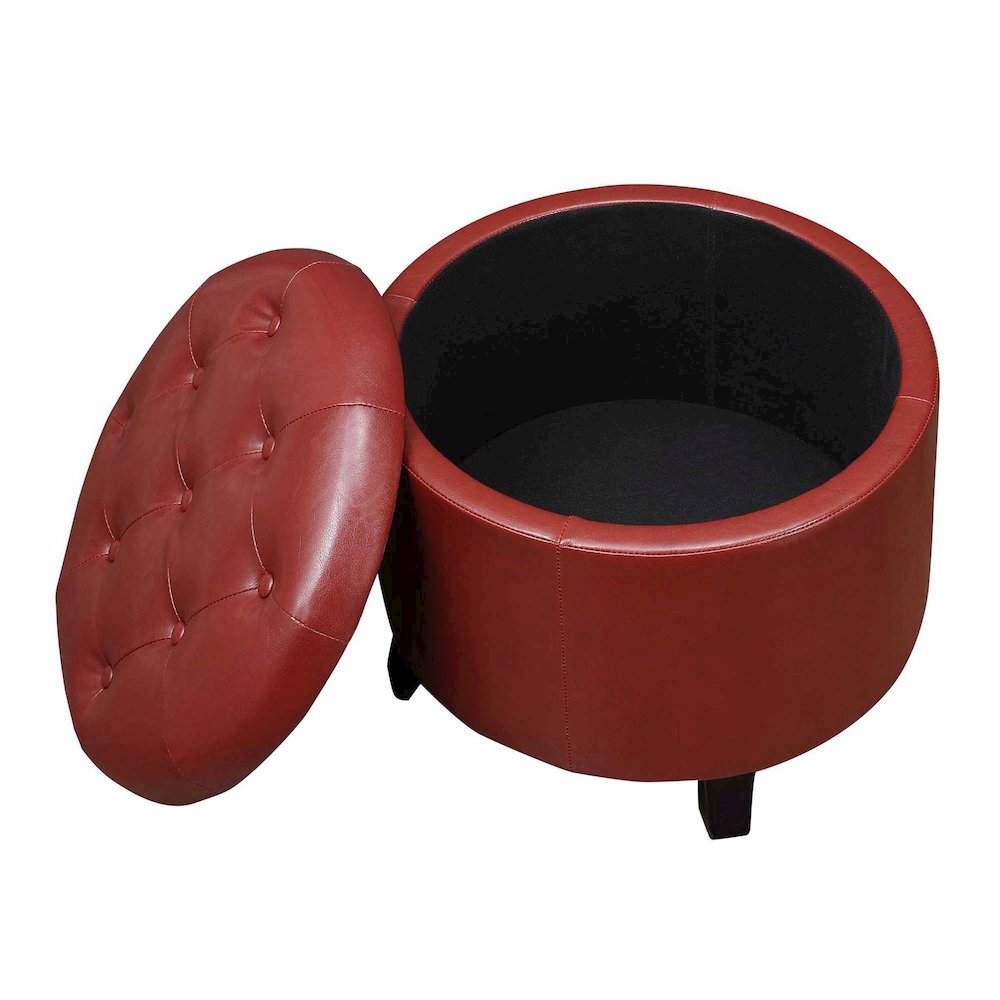 Designs4Comfort Round Storage Ottoman. Picture 6